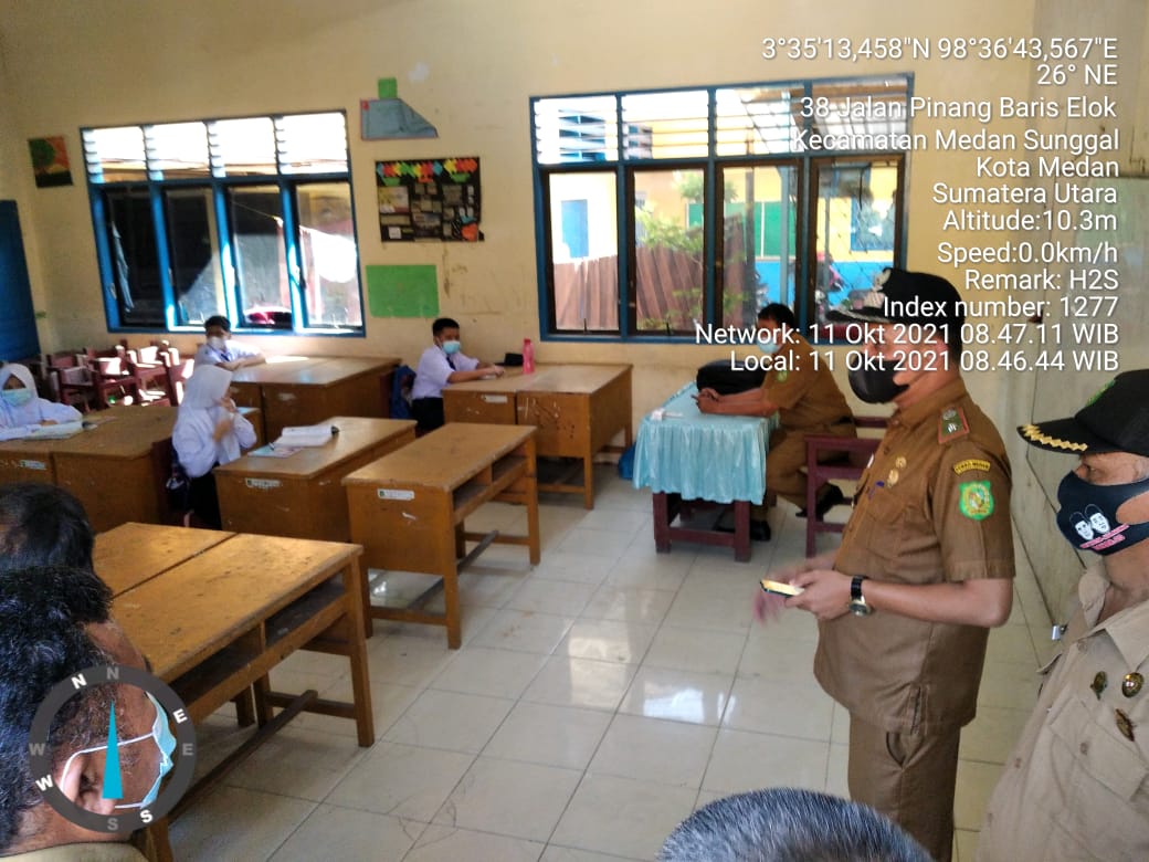 Pemantauan PTM (Pertemuan Tatap Muka) di sejumlah sekolah di Kecamatan Medan Sunggal